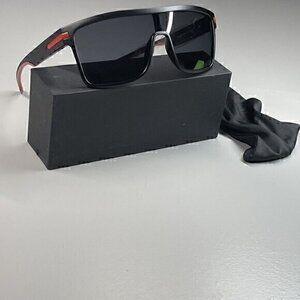 JIM HALO Retro Polarized Sunglasses Men’s Blck Red Top Square Driving Gl…